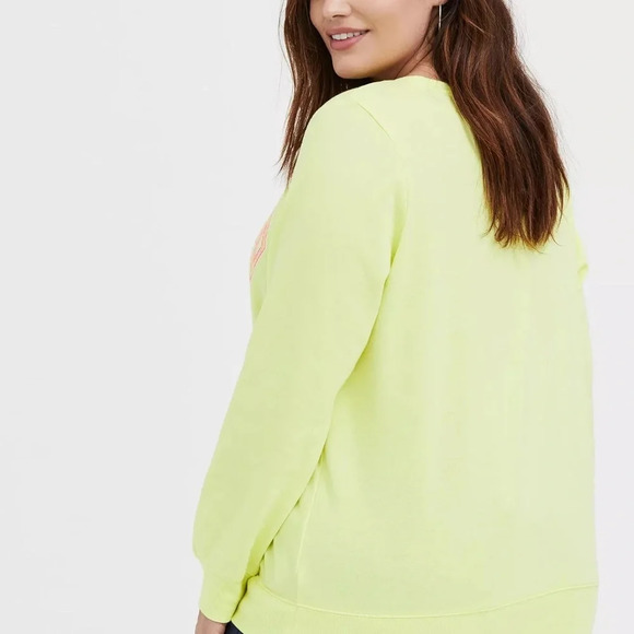 Def Leppard World Tour Neon Yellow Fleece Sweatshirt - Picture 2 of 4